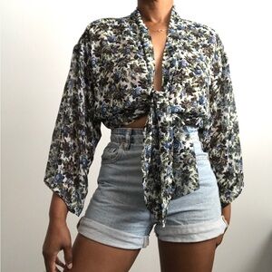 STYLE MINT WOMENS BLOUSE CARDIGAN FLORAL LONG SLEEVE 4